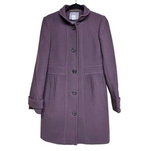 J.Crew Classic Lady Day Coat Italian‎ Double Cloth Wool Eggplant Women’s Size 10